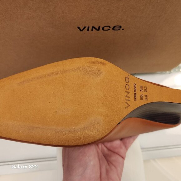 Vince Benita Leather Mule In Rust Amber. NIB. Size 7.5 - Picture 6 of 12